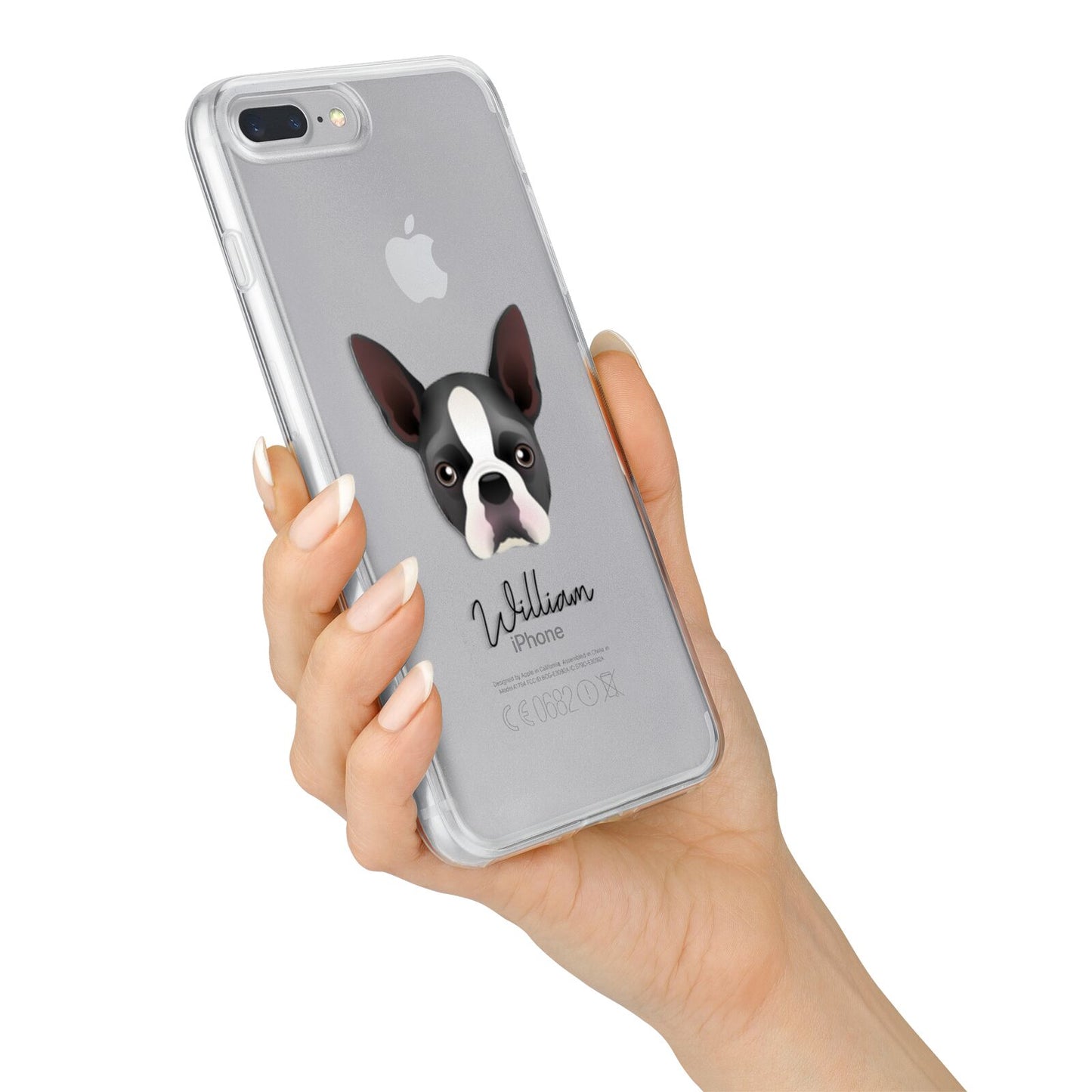 Boston Terrier Personalised iPhone 7 Plus Bumper Case on Silver iPhone Alternative Image