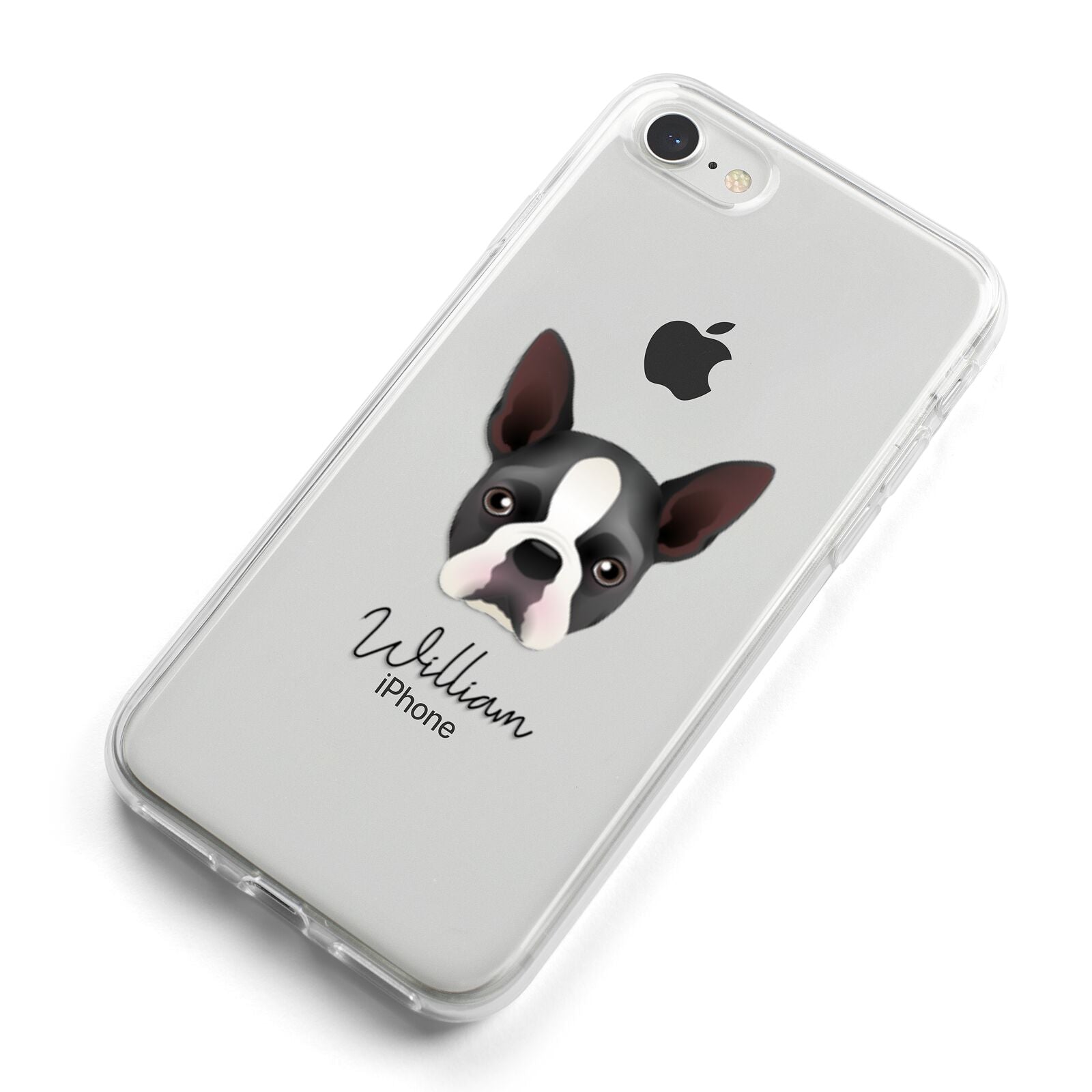 Boston Terrier Personalised iPhone 8 Bumper Case on Silver iPhone Alternative Image