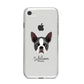 Boston Terrier Personalised iPhone 8 Bumper Case on Silver iPhone