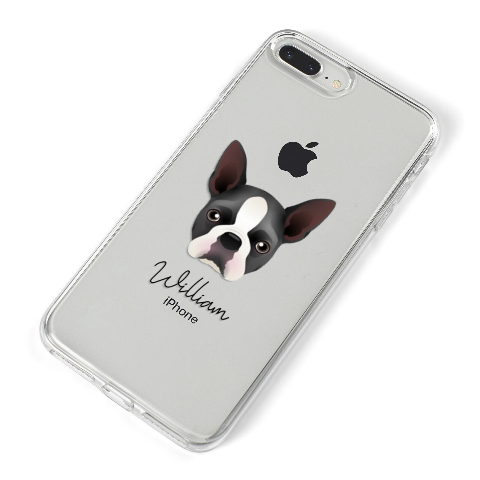 Boston Terrier Personalised iPhone 8 Plus Bumper Case on Silver iPhone Alternative Image