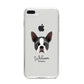 Boston Terrier Personalised iPhone 8 Plus Bumper Case on Silver iPhone
