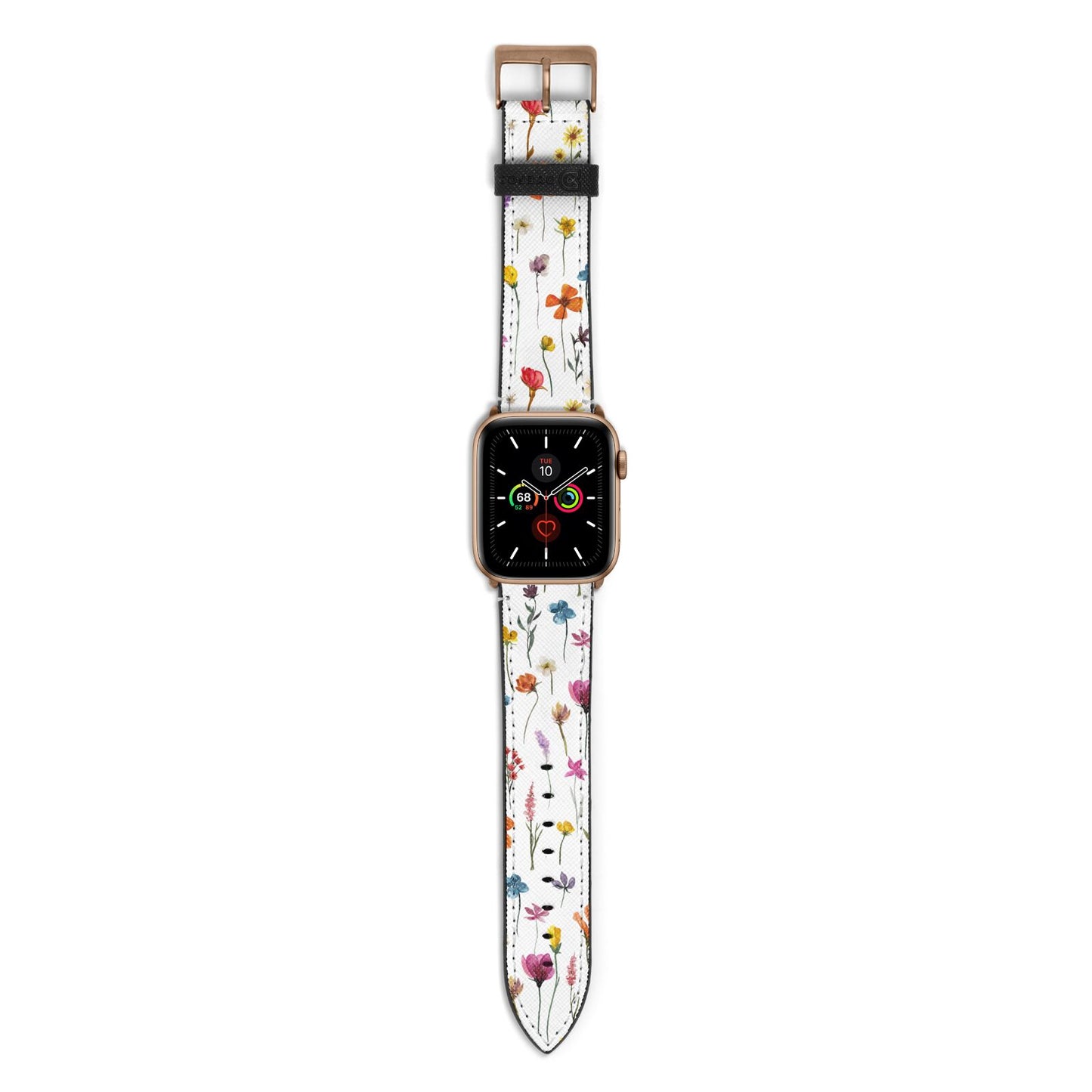 Botanical Floral Apple Watch Strap with Gold Hardware