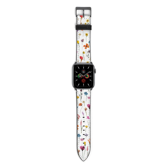 Botanical Floral Apple Watch Strap with Space Grey Hardware