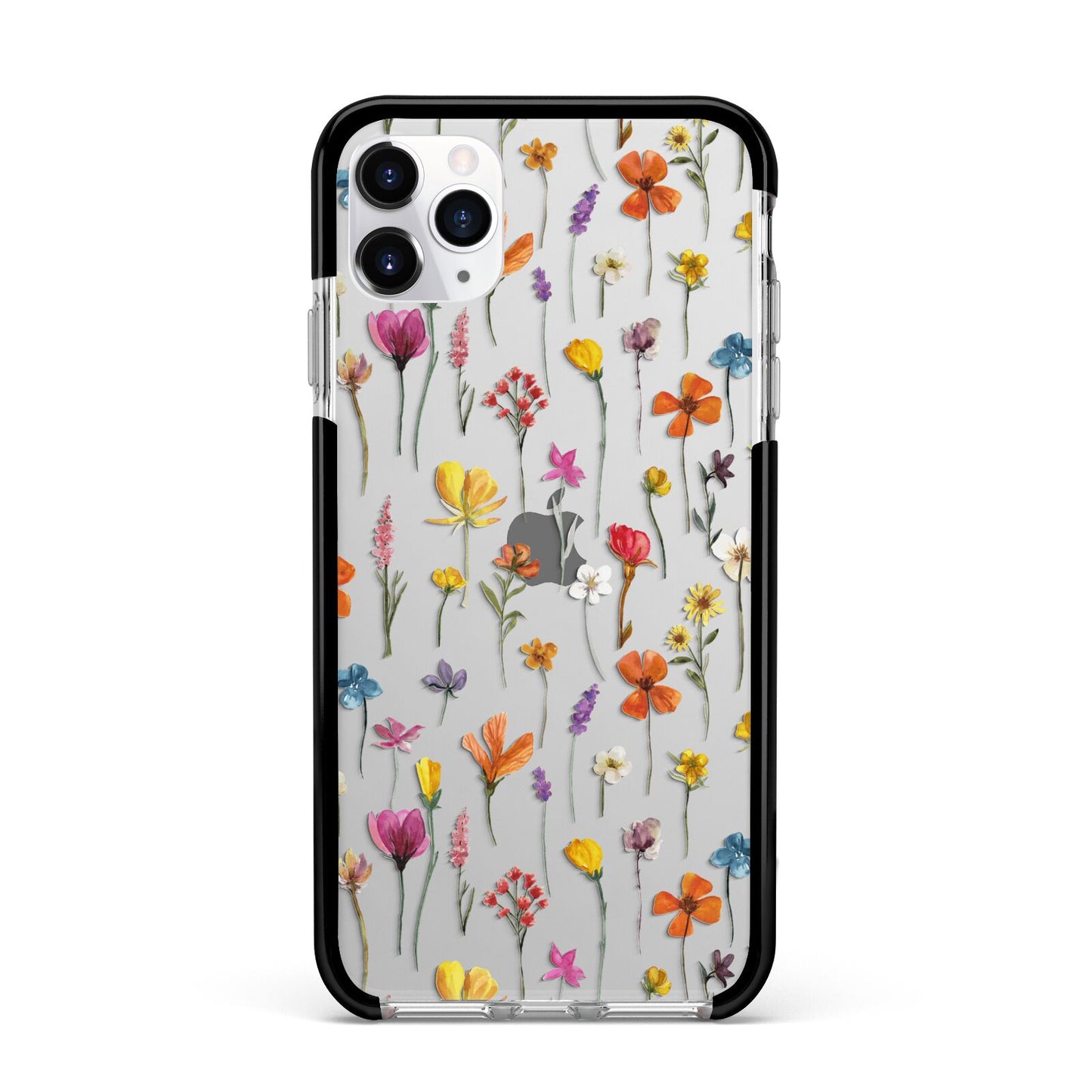 Botanical Floral Apple iPhone 11 Pro Max in Silver with Black Impact Case
