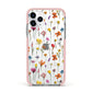 Botanical Floral Apple iPhone 11 Pro in Silver with Pink Impact Case
