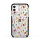 Botanical Floral Apple iPhone 11 in White with Black Impact Case