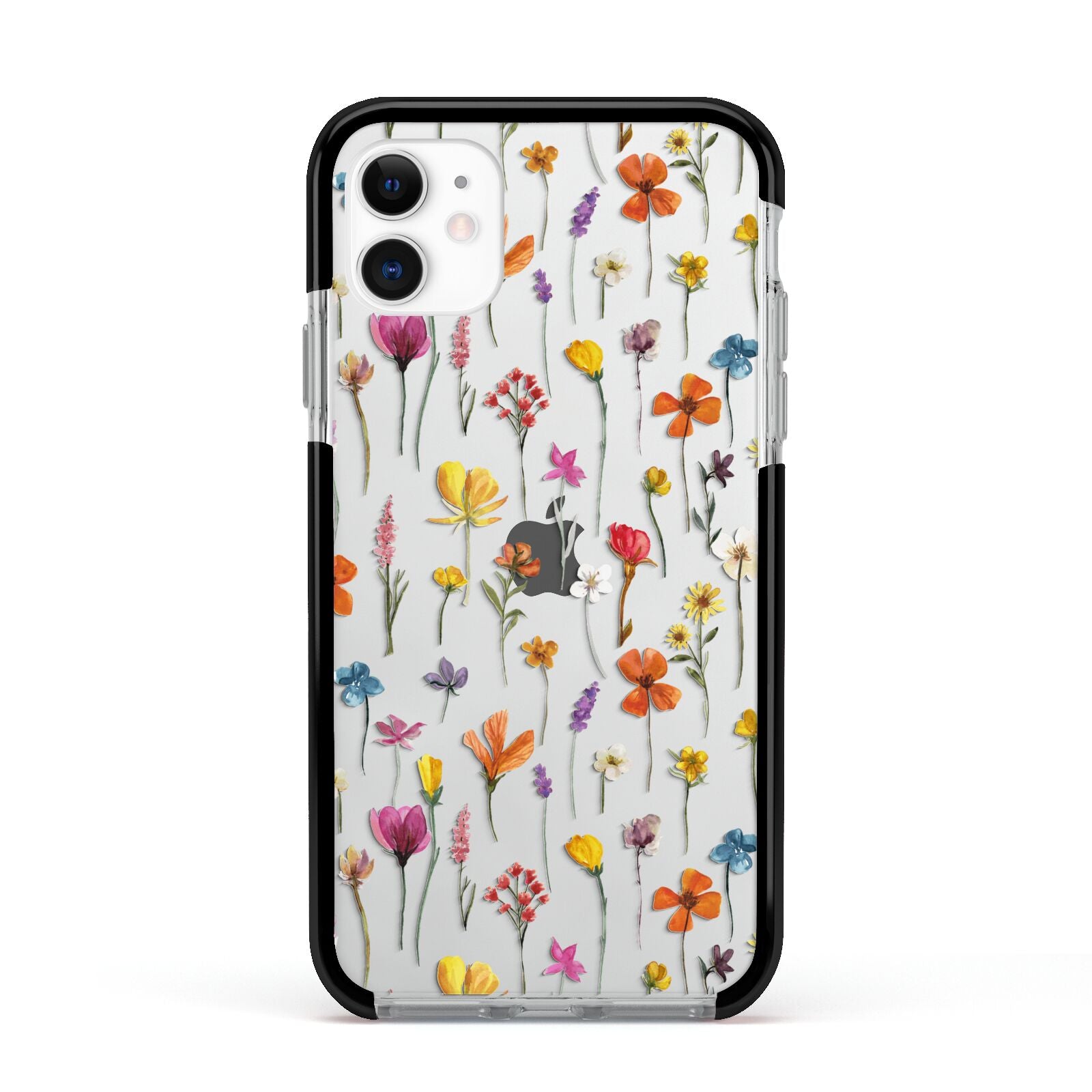 Botanical Floral Apple iPhone 11 in White with Black Impact Case