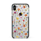 Botanical Floral Apple iPhone Xs Max Impact Case Black Edge on Silver Phone