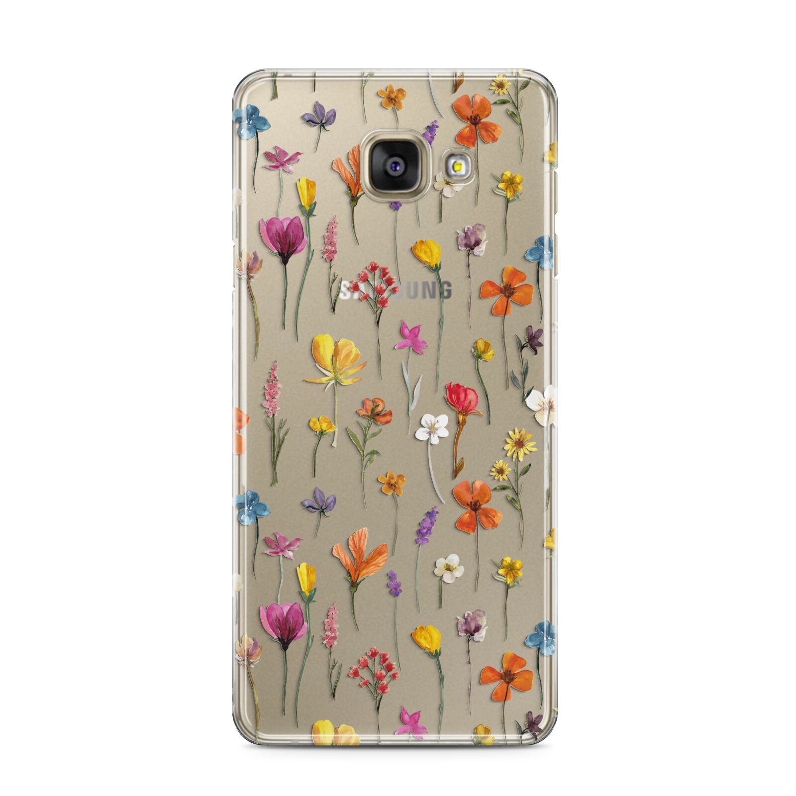 Botanical Floral Samsung Galaxy A3 2016 Case on gold phone