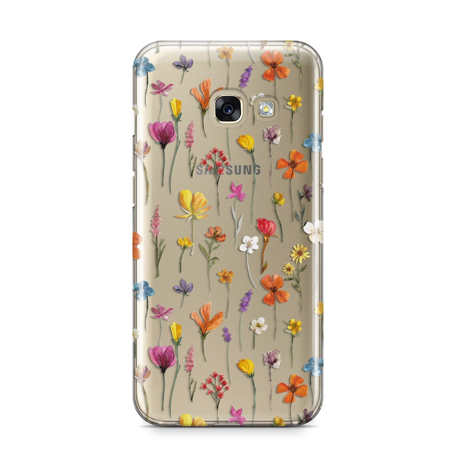 Botanical Floral Samsung Galaxy A3 2017 Case on gold phone