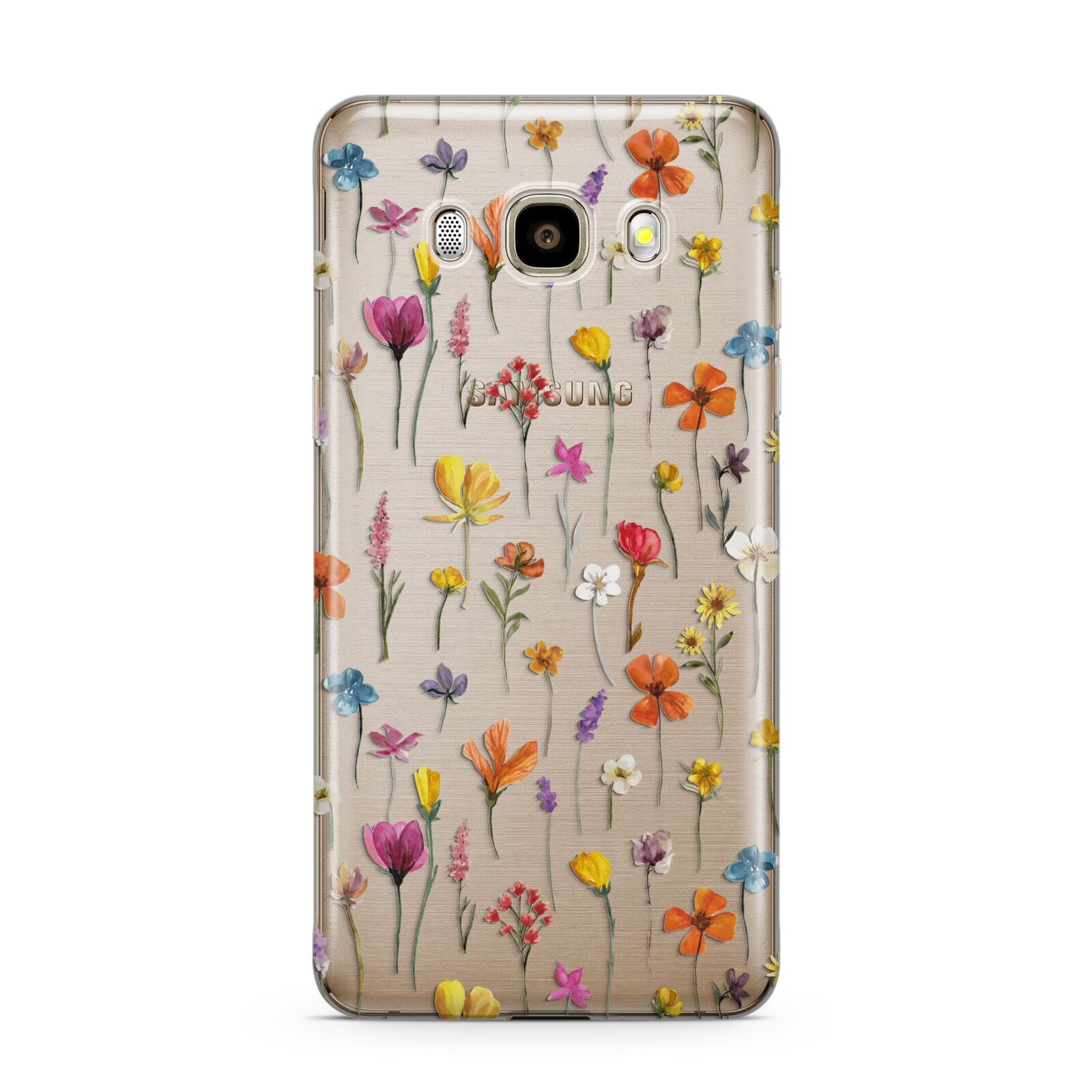 Botanical Floral Samsung Galaxy J7 2016 Case on gold phone