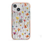 Botanical Floral iPhone 13 Mini TPU Impact Case with Pink Edges