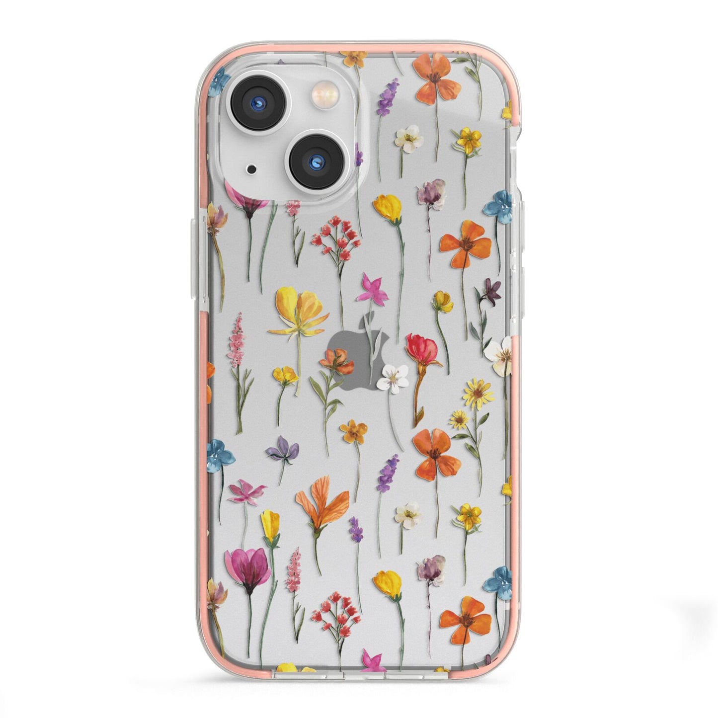 Botanical Floral iPhone 13 Mini TPU Impact Case with Pink Edges