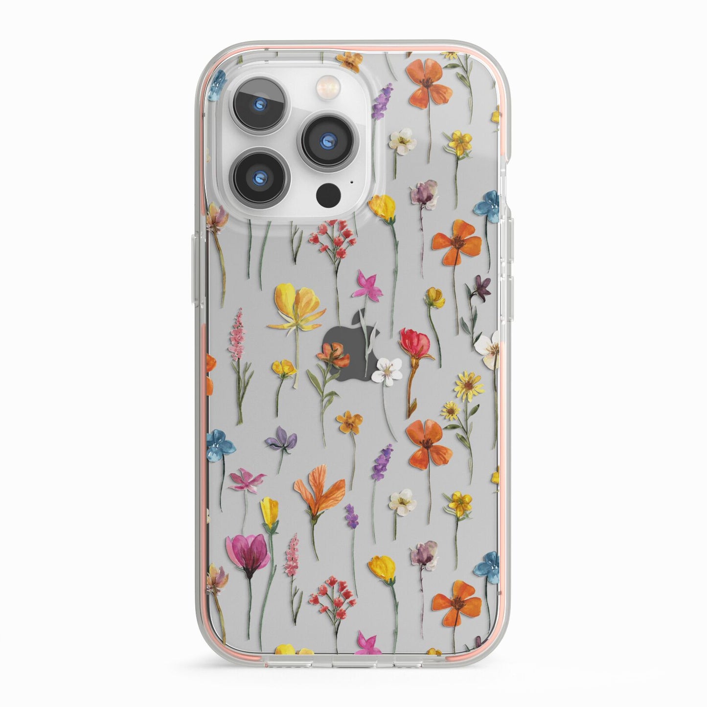 Botanical Floral iPhone 13 Pro TPU Impact Case with Pink Edges