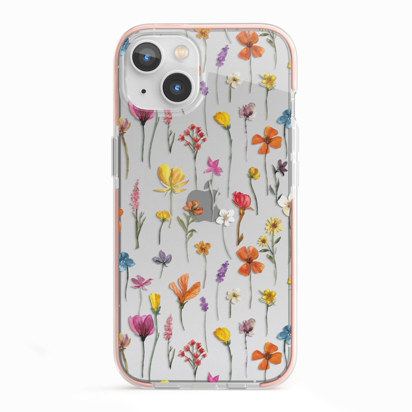Botanical Floral iPhone 13 TPU Impact Case with Pink Edges