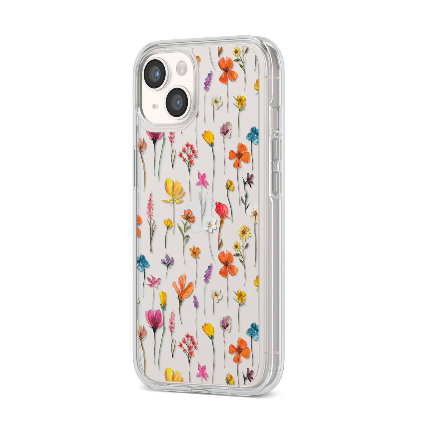 Botanical Floral iPhone 14 Clear Tough Case Starlight Angled Image