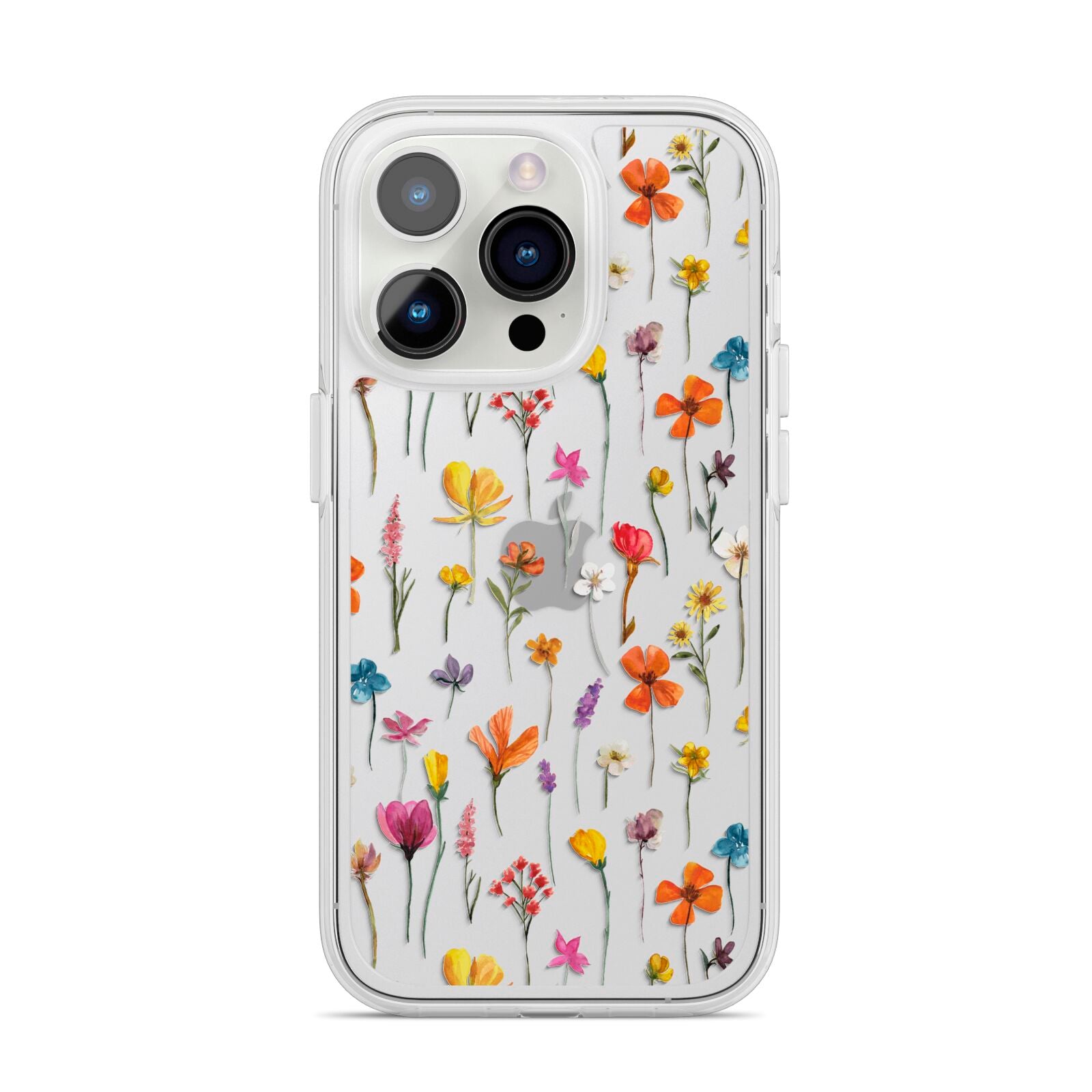 Botanical Floral iPhone 14 Pro Clear Tough Case Silver