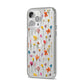 Botanical Floral iPhone 14 Pro Max Clear Tough Case Silver Angled Image