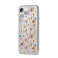 Botanical Floral iPhone 14 Pro Max Glitter Tough Case Silver Angled Image