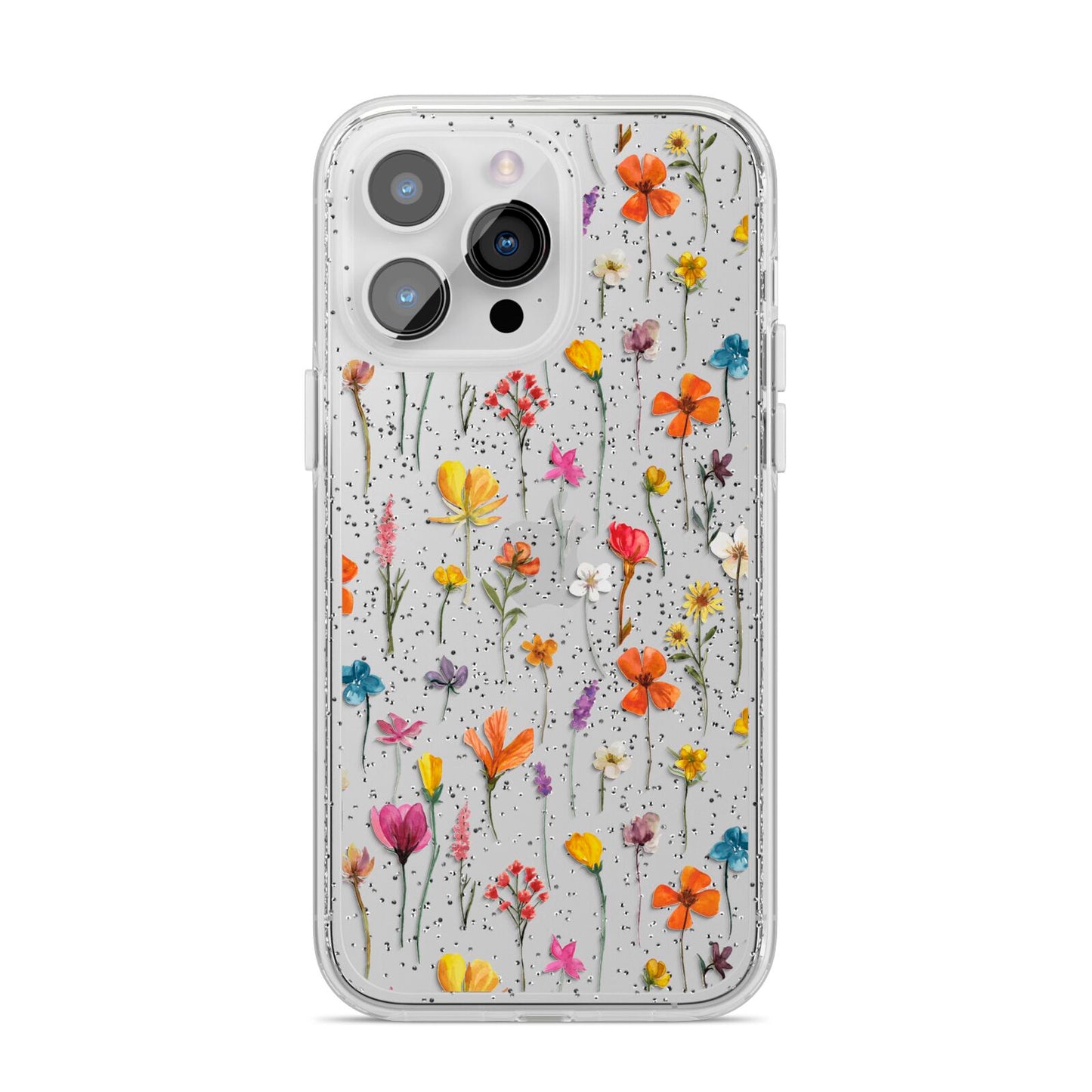 Botanical Floral iPhone 14 Pro Max Glitter Tough Case Silver
