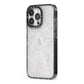 Botanical Leaf iPhone 13 Pro Black Impact Case Side Angle on Silver phone