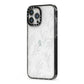 Botanical Leaf iPhone 13 Pro Max Black Impact Case Side Angle on Silver phone