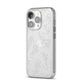 Botanical Leaf iPhone 14 Pro Clear Tough Case Silver Angled Image