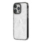 Botanical Leaf iPhone 14 Pro Max Black Impact Case Side Angle on Silver phone