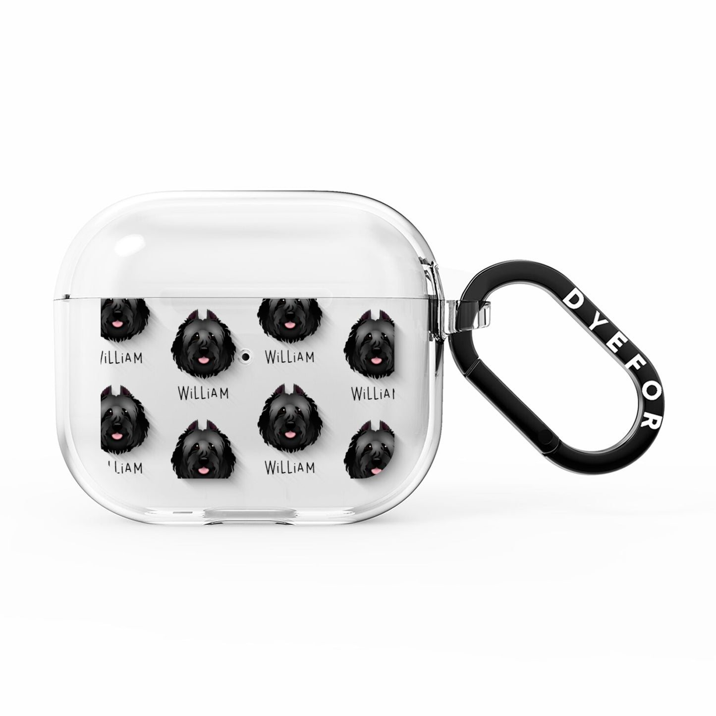 Bouvier Des Flandres Icon with Name AirPods Clear Case 3rd Gen