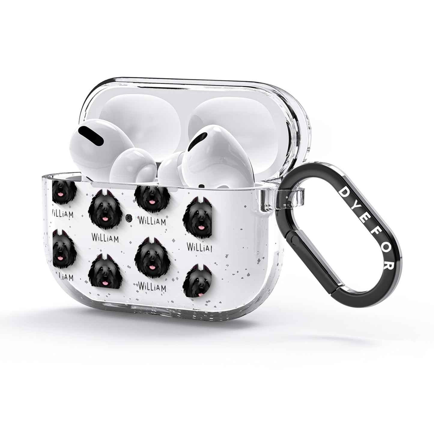 Bouvier Des Flandres Icon with Name AirPods Glitter Case 3rd Gen Side Image
