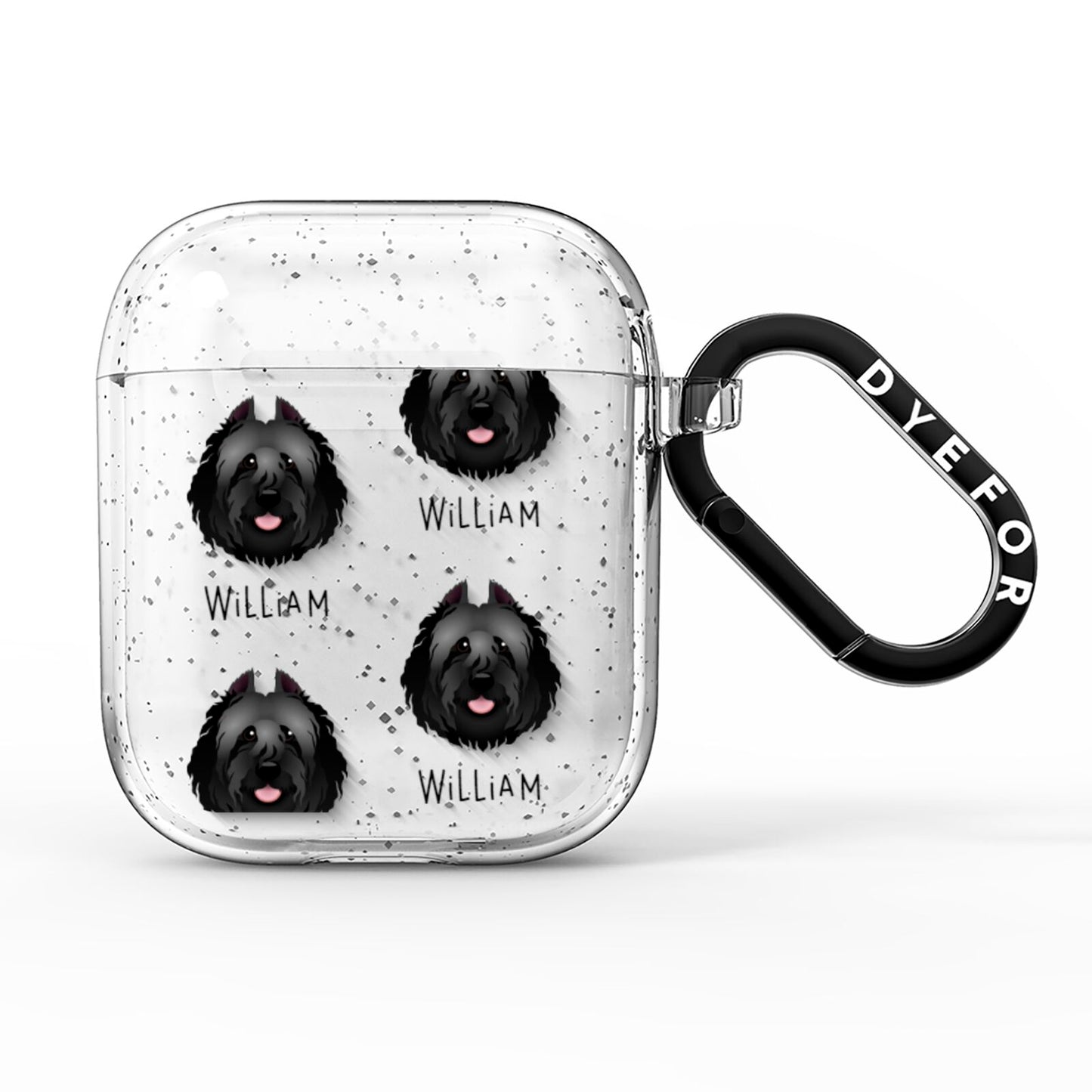 Bouvier Des Flandres Icon with Name AirPods Glitter Case