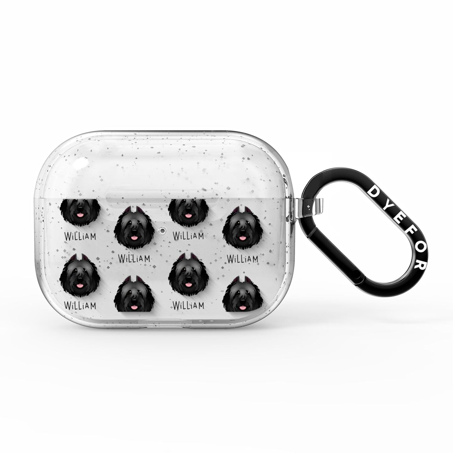 Bouvier Des Flandres Icon with Name AirPods Pro Glitter Case