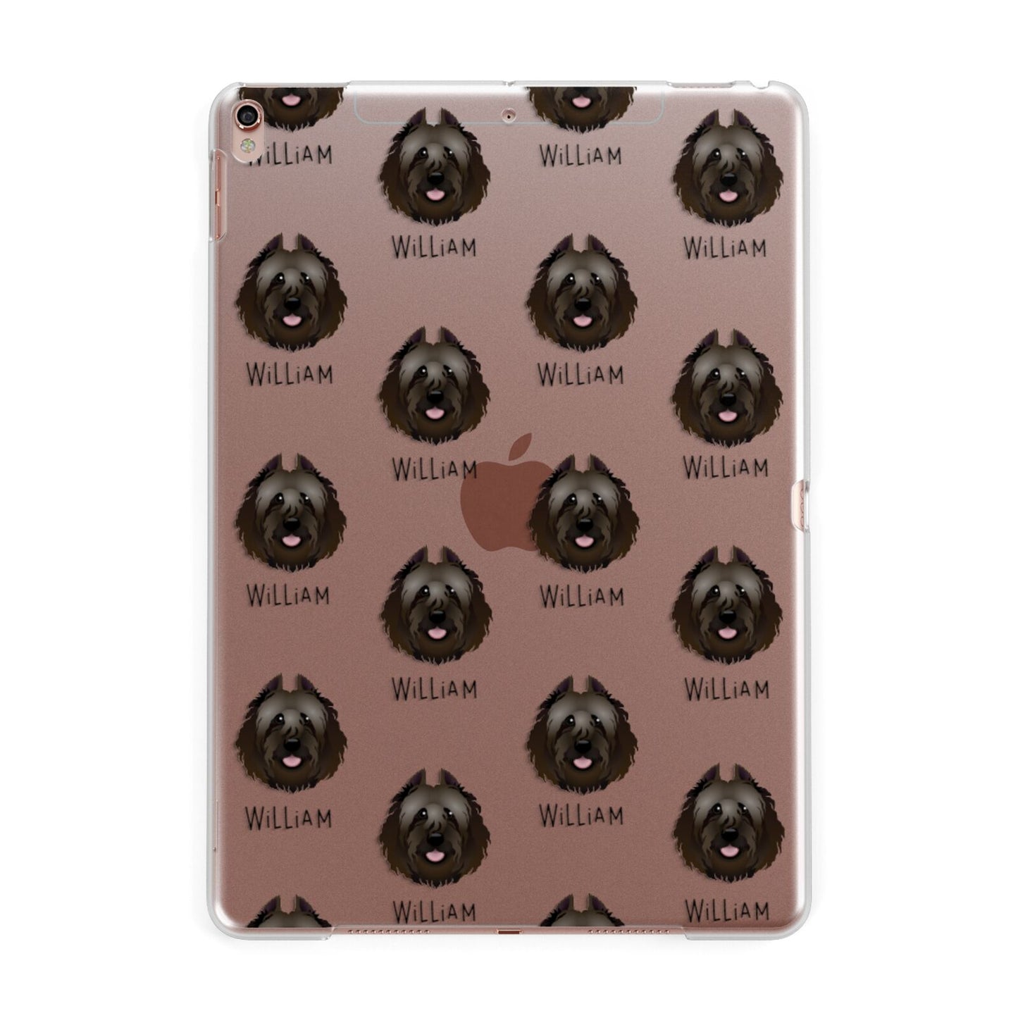 Bouvier Des Flandres Icon with Name Apple iPad Rose Gold Case