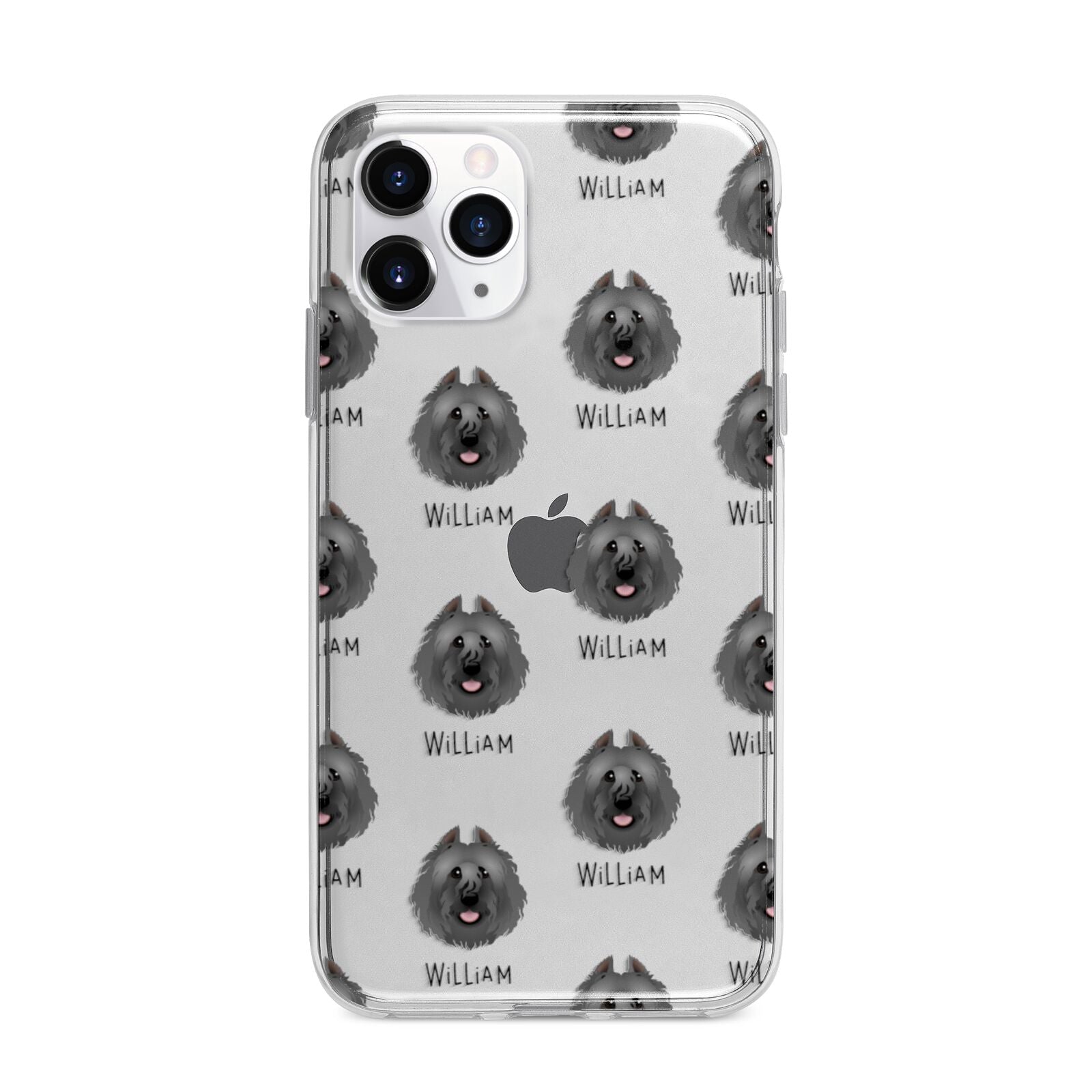 Bouvier Des Flandres Icon with Name Apple iPhone 11 Pro in Silver with Bumper Case