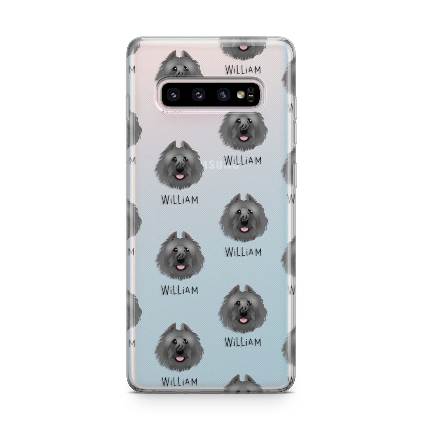 Bouvier Des Flandres Icon with Name Samsung Galaxy S10 Plus Case