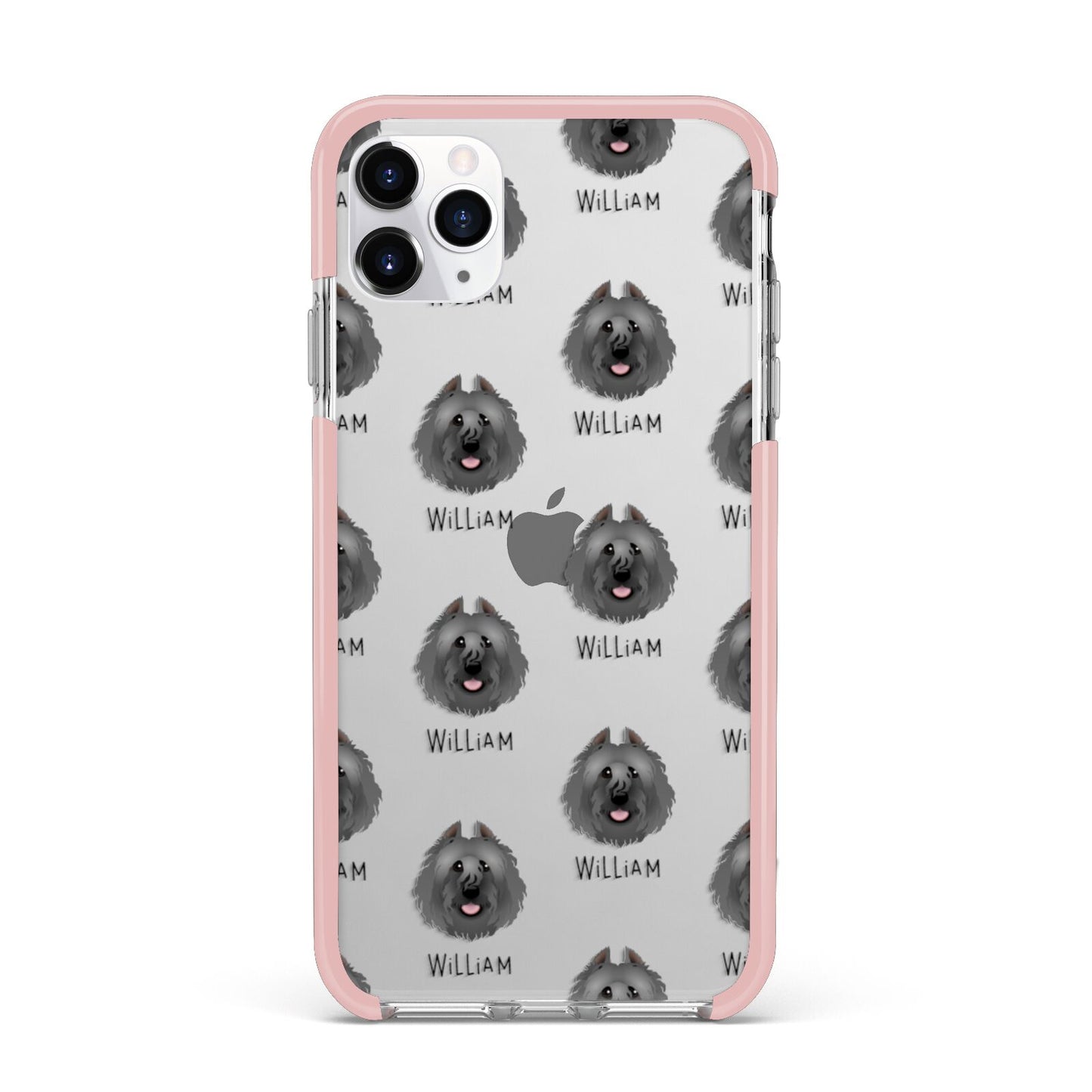Bouvier Des Flandres Icon with Name iPhone 11 Pro Max Impact Pink Edge Case