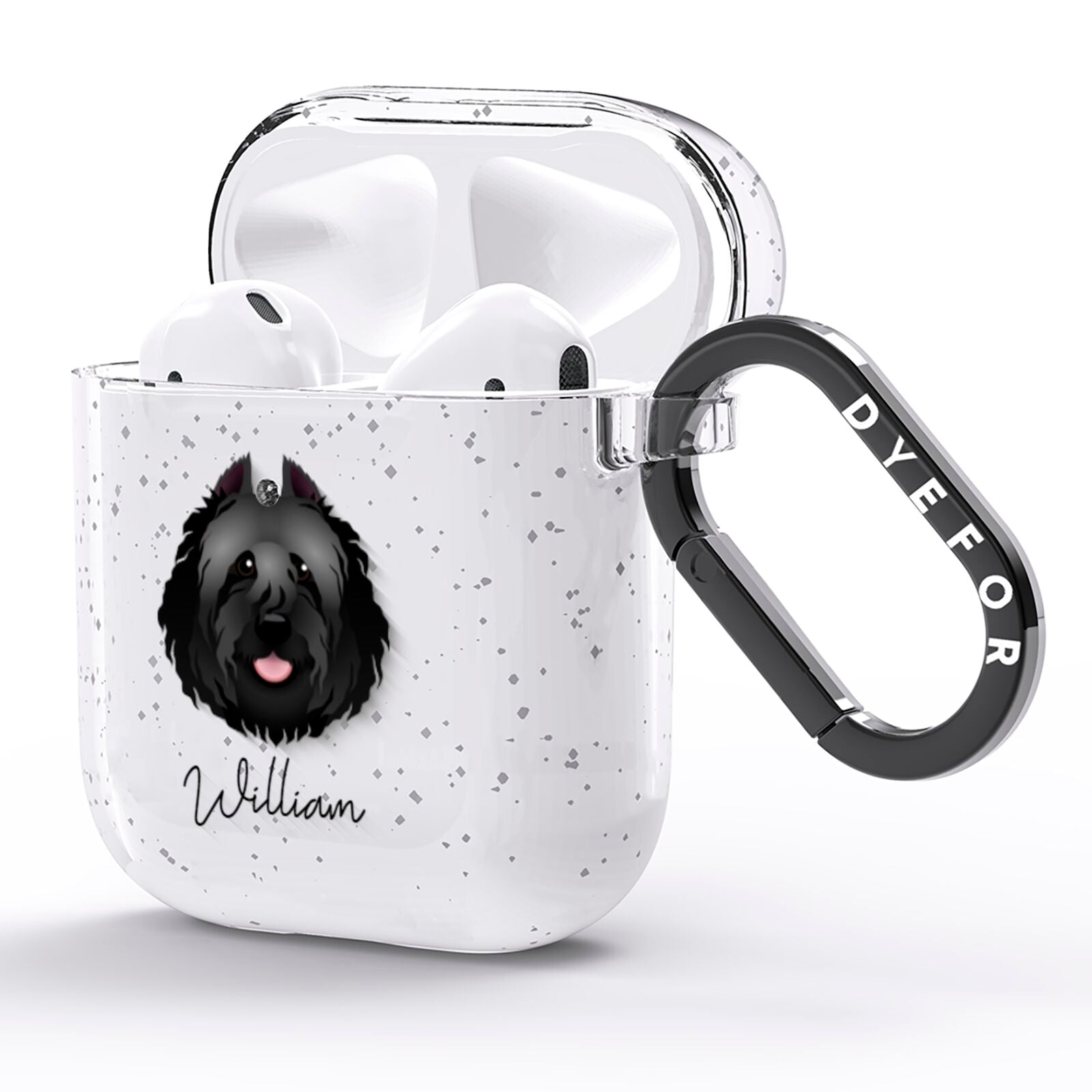 Bouvier Des Flandres Personalised AirPods Glitter Case Side Image