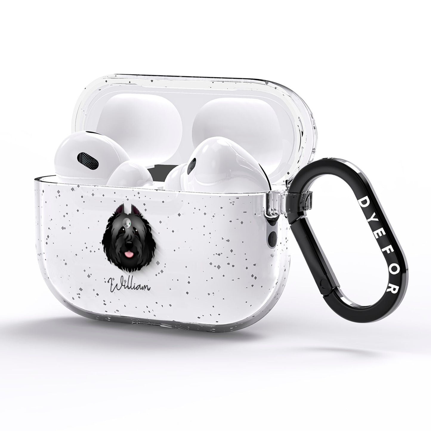 Bouvier Des Flandres Personalised AirPods Pro Glitter Case Side Image