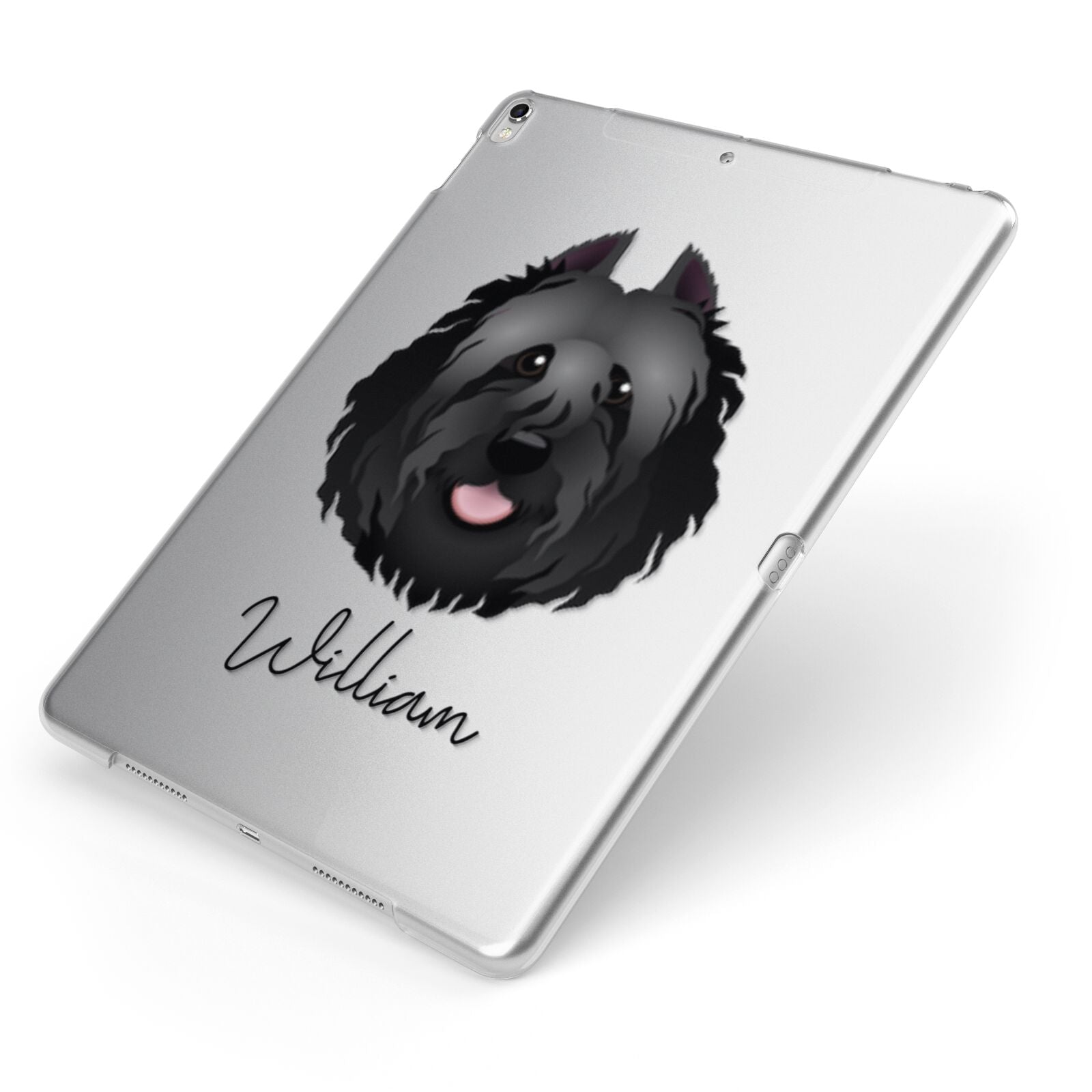 Bouvier Des Flandres Personalised Apple iPad Case on Silver iPad Side View