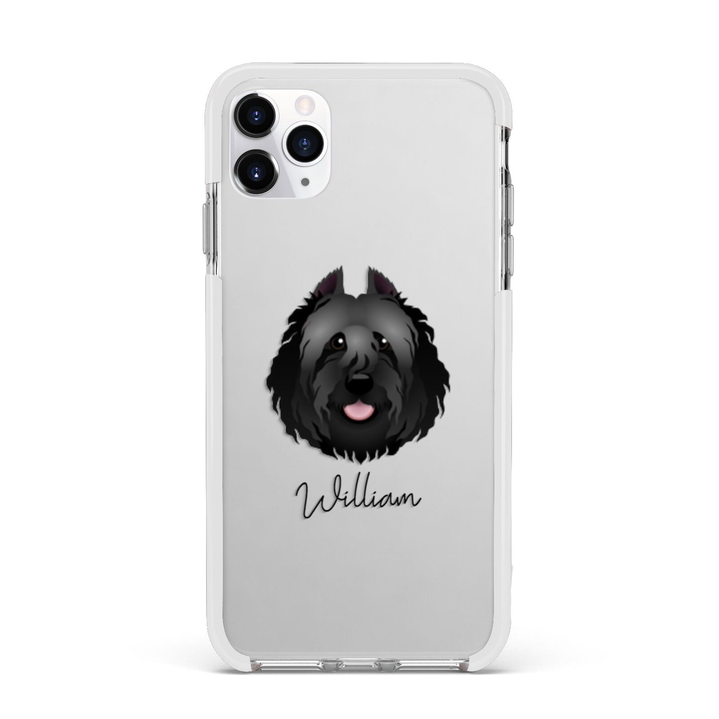 Bouvier Des Flandres Personalised Apple iPhone 11 Pro Max in Silver with White Impact Case