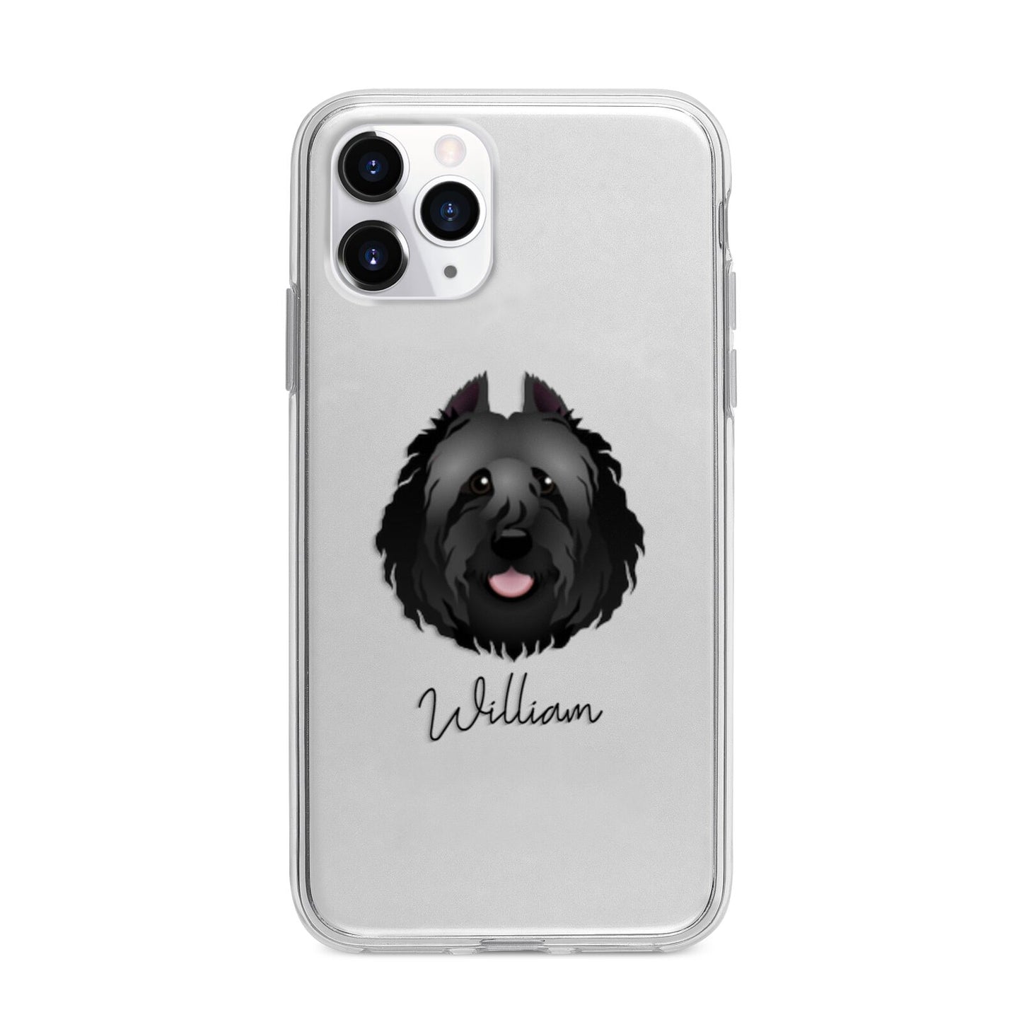 Bouvier Des Flandres Personalised Apple iPhone 11 Pro in Silver with Bumper Case