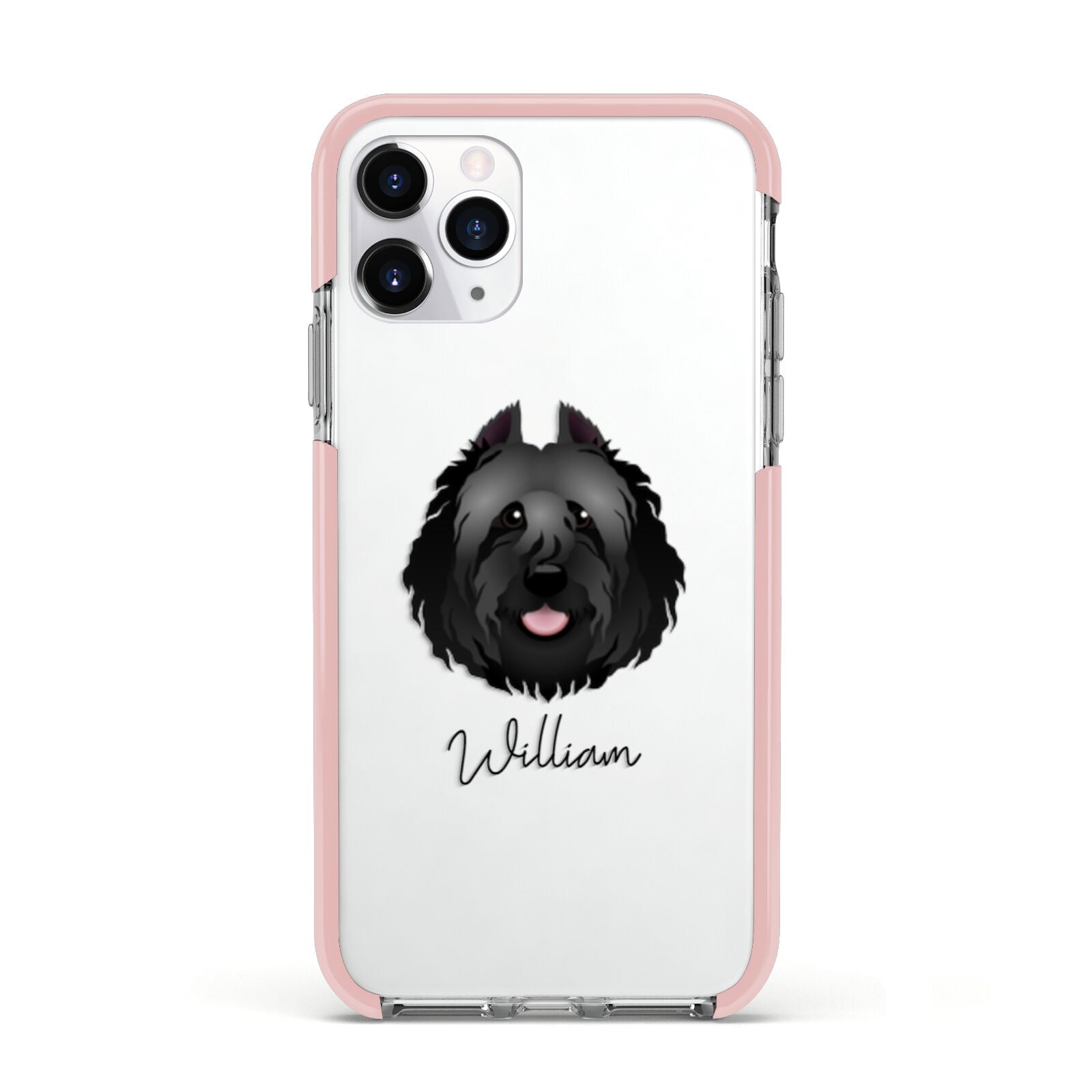 Bouvier Des Flandres Personalised Apple iPhone 11 Pro in Silver with Pink Impact Case