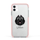 Bouvier Des Flandres Personalised Apple iPhone 11 in White with Pink Impact Case