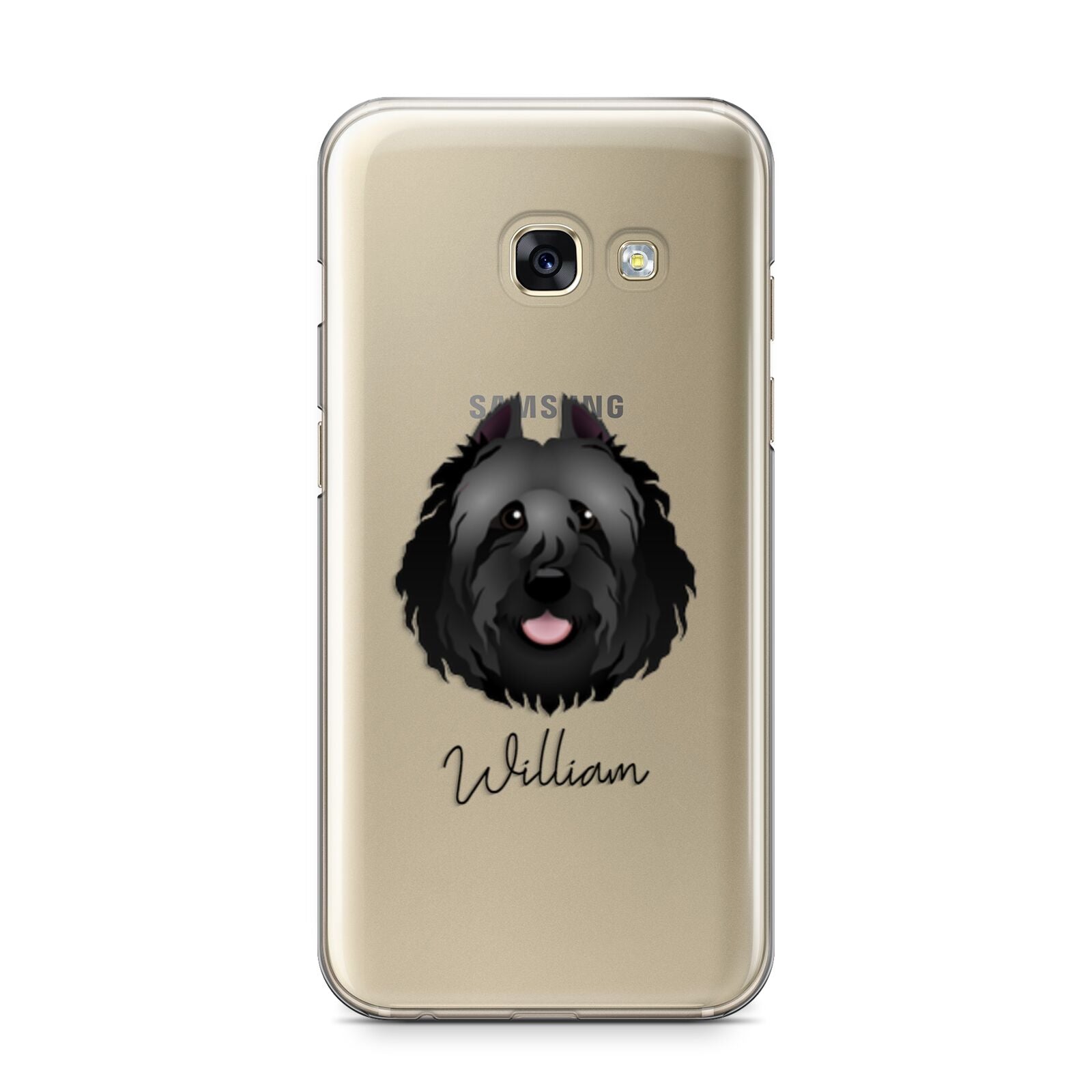 Bouvier Des Flandres Personalised Samsung Galaxy A3 2017 Case on gold phone