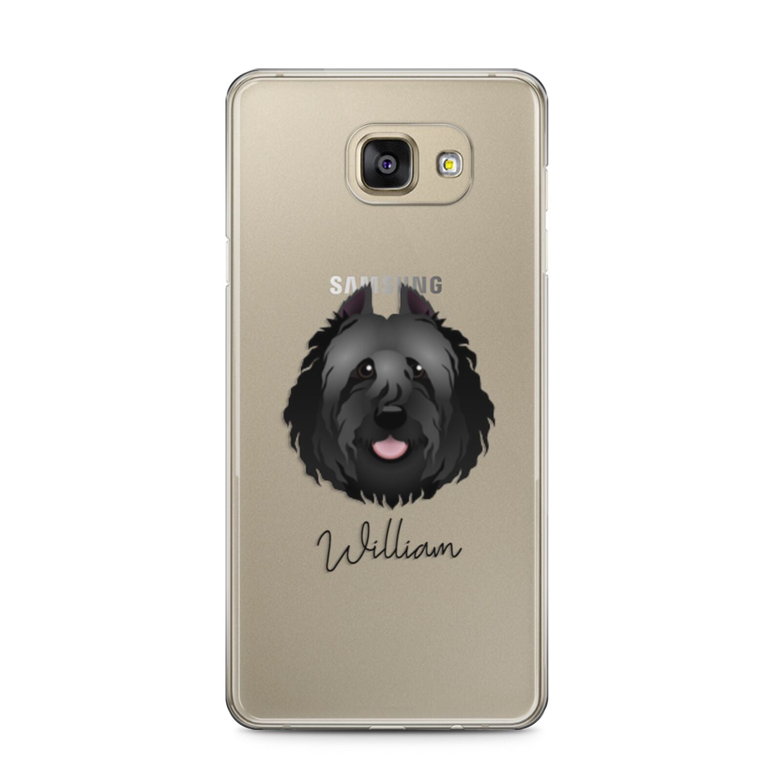 Bouvier Des Flandres Personalised Samsung Galaxy A5 2016 Case on gold phone