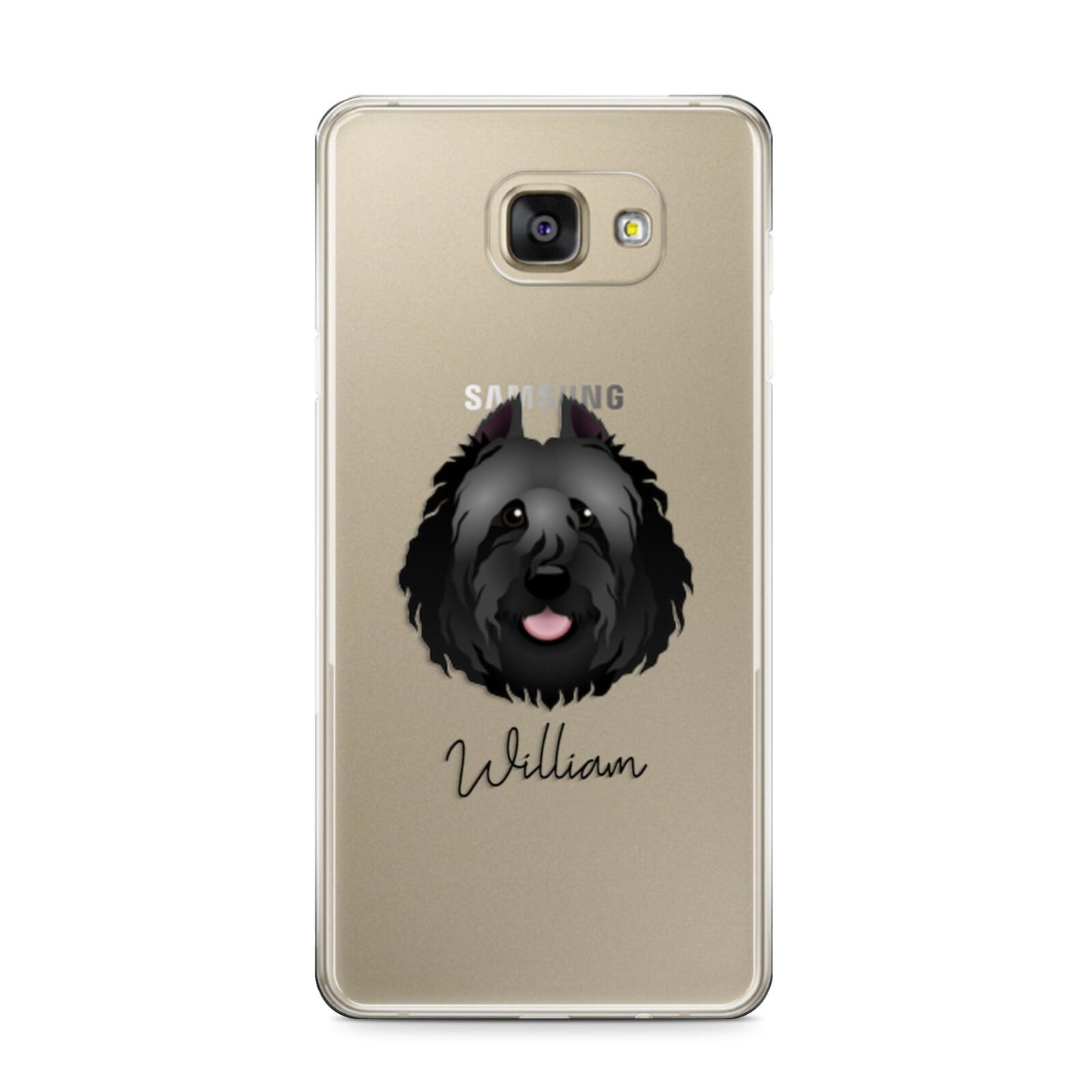 Bouvier Des Flandres Personalised Samsung Galaxy A9 2016 Case on gold phone