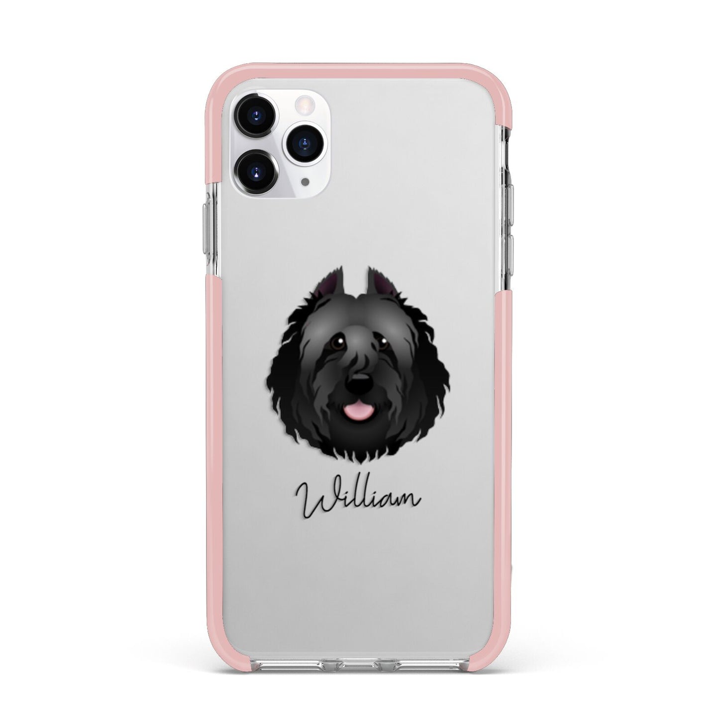 Bouvier Des Flandres Personalised iPhone 11 Pro Max Impact Pink Edge Case