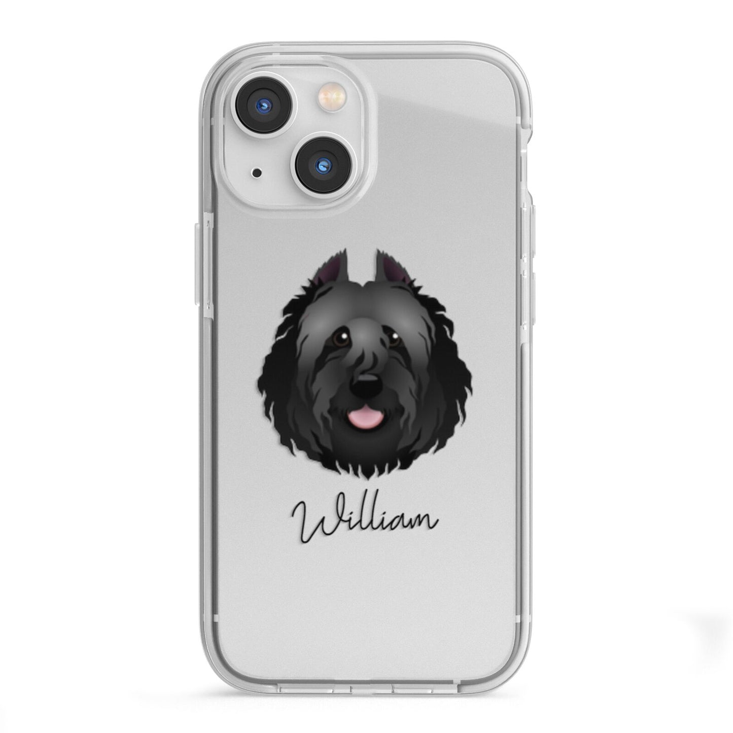 Bouvier Des Flandres Personalised iPhone 13 Mini TPU Impact Case with White Edges