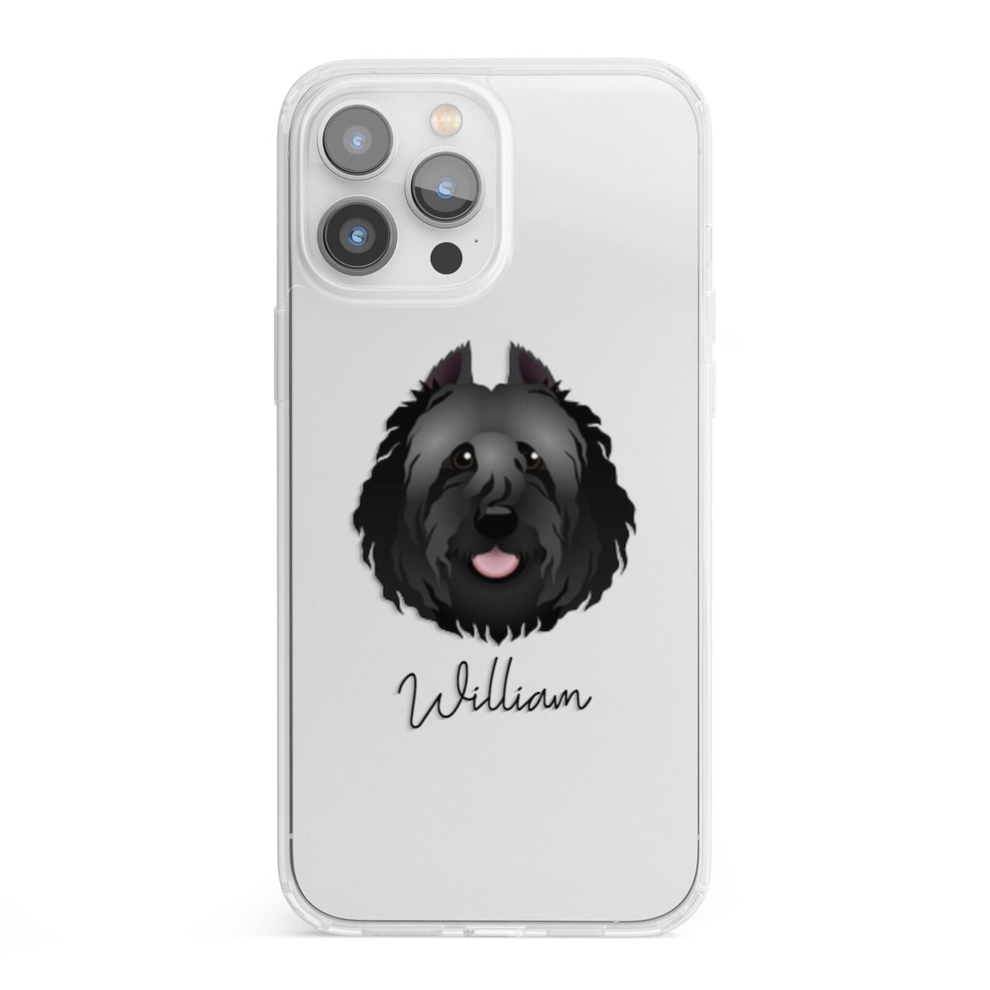 Bouvier Des Flandres Personalised iPhone 13 Pro Max Clear Bumper Case
