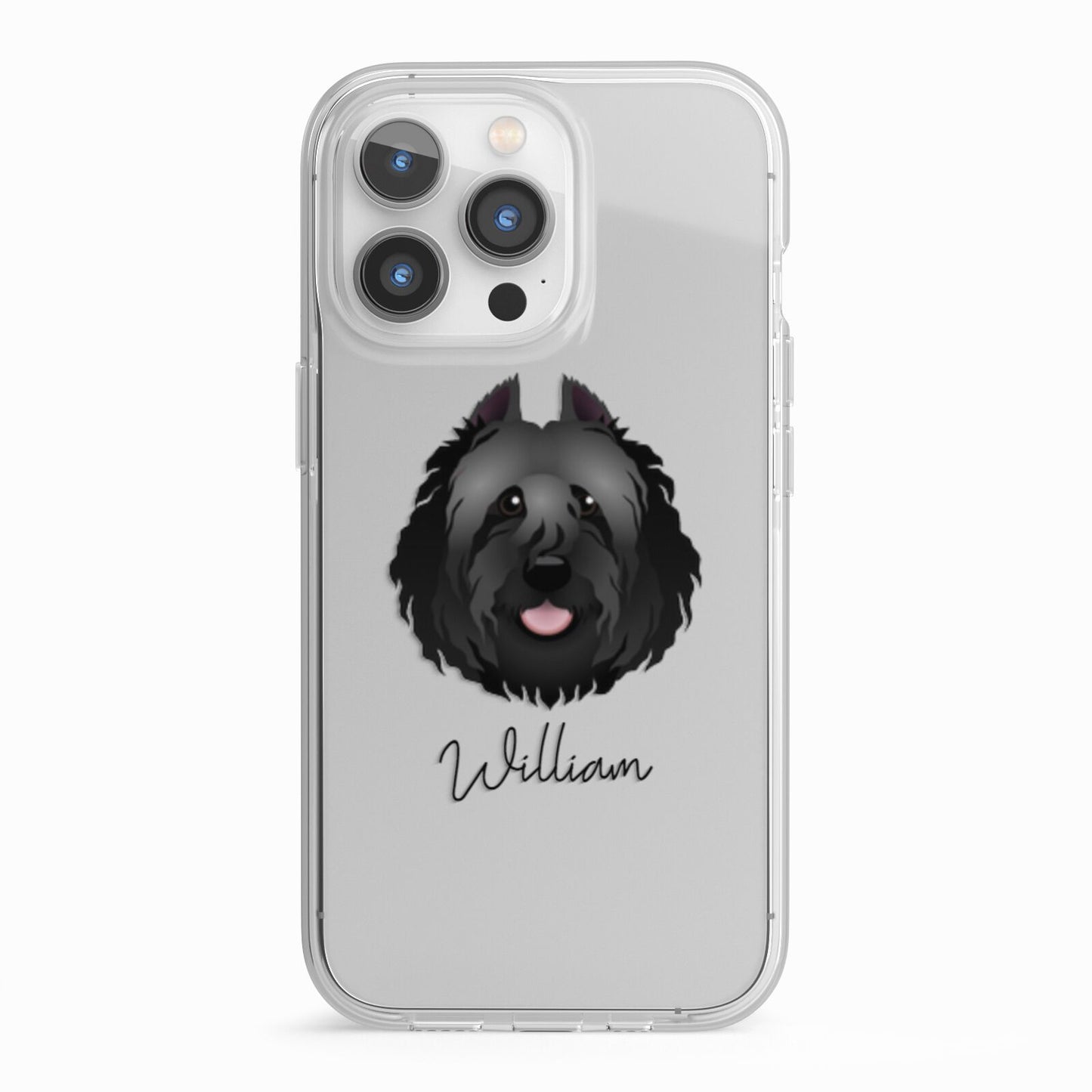 Bouvier Des Flandres Personalised iPhone 13 Pro TPU Impact Case with White Edges